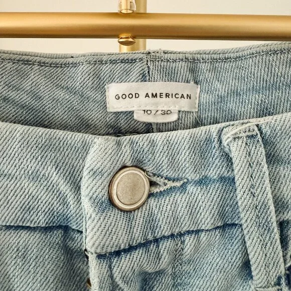 Good American Good Classic Jeans | Light Wash | Raw Hem | Size 10/30 - Picture 2 of 9